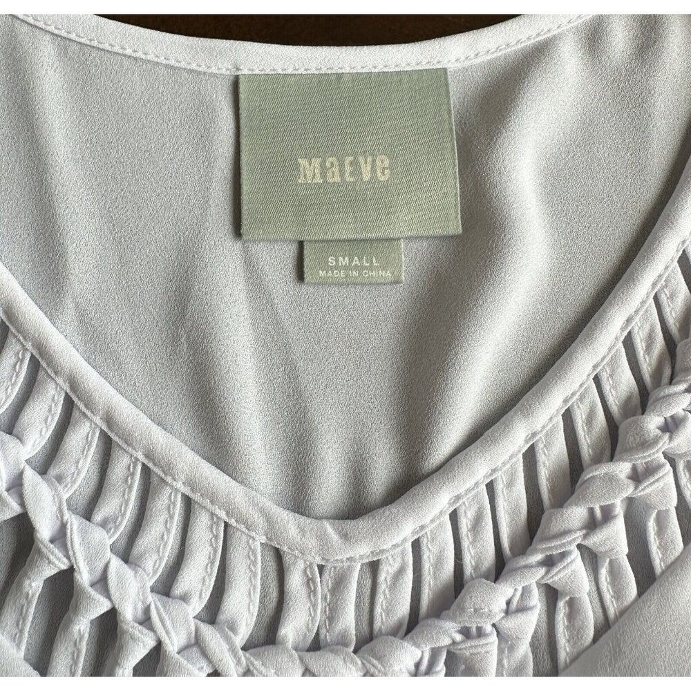 Maeve La Vista White Tank Top Shirt Blouse, Size S‎ Small, Anthropologie, $78 - Picture 5 of 7